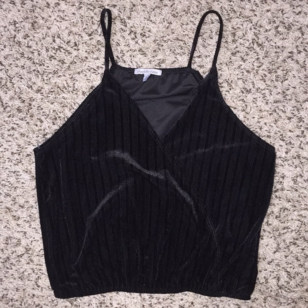 Black Spaghetti Strap Crop Top